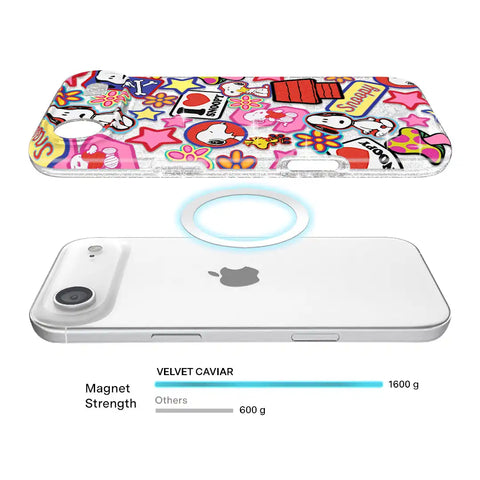 Snoopy Patchwork Glitter iPhone Case