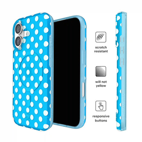 Aquamarine Polka Dot iPhone Case