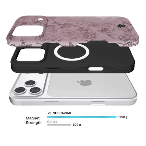Dusty Rose Chrome Floral iPhone Case