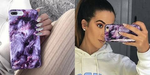 Purple Stone Marble iPhone Case