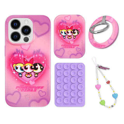 The Powerpuff Girls Airbrush Hearts iPhone Bundle Set - Grip