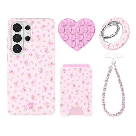 Dainty Pink Floral Samsung Bundle Set