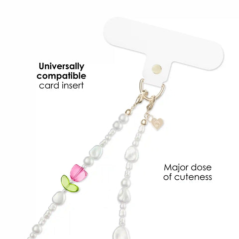 Tulip Pearl Chain Phone Charm