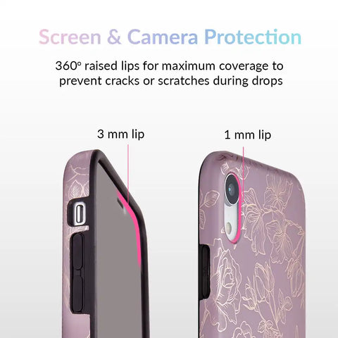 Dusty Rose Chrome Floral iPhone Case