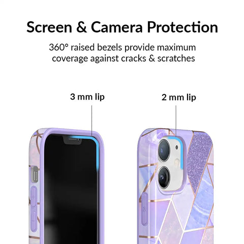 Purple Geometric Marble iPhone Case