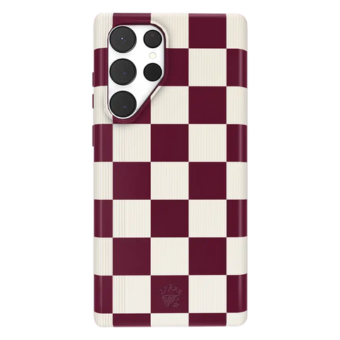 Burgundy Vibe Checker Samsung Case