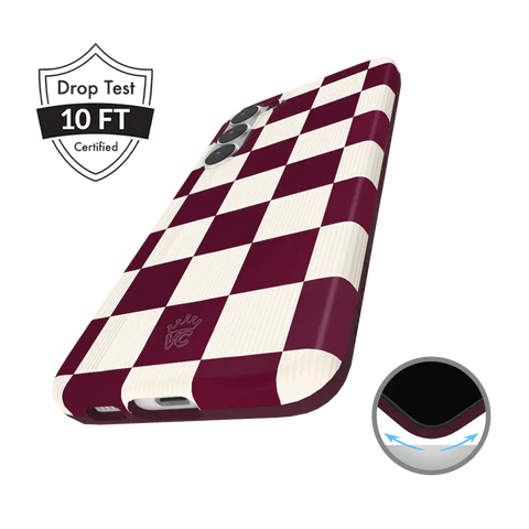 Burgundy Vibe Checker Samsung Case